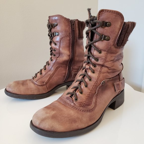 Earth Shoes - RARE Earth Leather Boots - Combat Lace Up 9-9.5